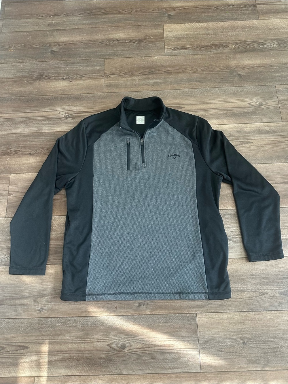Callaway Men's Black and Charcoal Quarter-Zip Performance Jacket